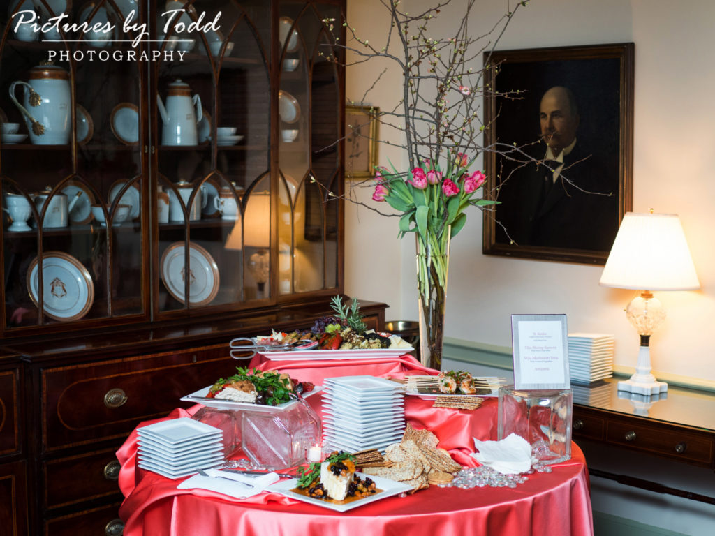 table served with appetizers for a special event